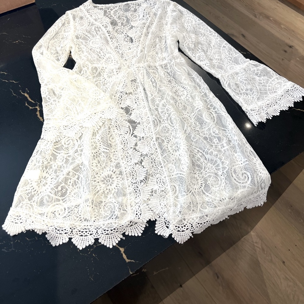 White Lace swimsuit coverup